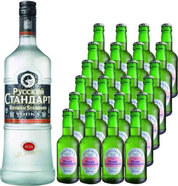 Russian Standard Vodka 1,75 Liter mit 24 Fentimans Rose Lemonade