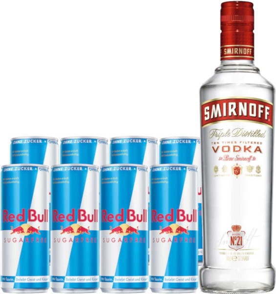 Smirnoff Vodka & Redbull sugarfree Package