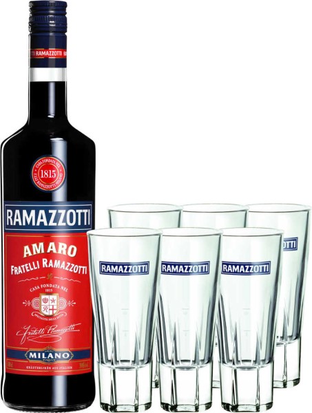 Ramazzotti Set mit 6 Gläsern