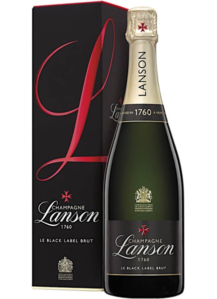Lanson Champagner Black Label Brut 0,75 Liter in Geschenkhülle