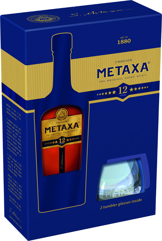 Metaxa 12 Sterne in Geschenkpackung mit 2 Gläsern kaufen