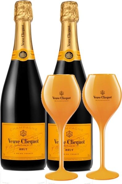 Veuve Clicquot Champagner für Zwei Gläser Set