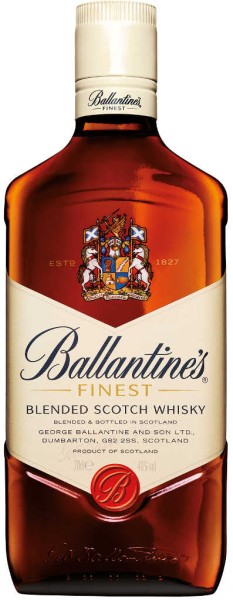 Ballantines Whisky Finest 0,7l mit Flachmann