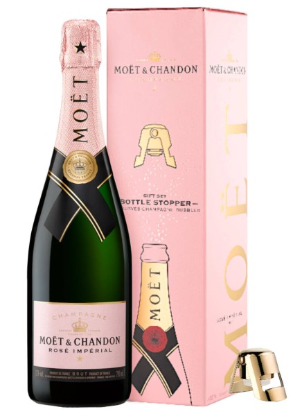 Moet &amp; Chandon Champagner Rose Imperial 0,75 Liter mit Flaschenverschluss