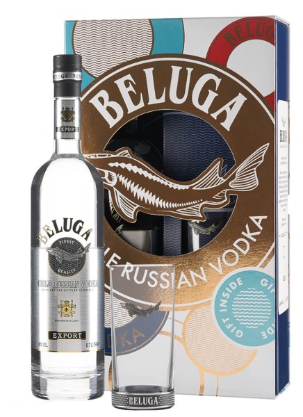 Beluga Vodka Noble 0,7 Liter mit Glas