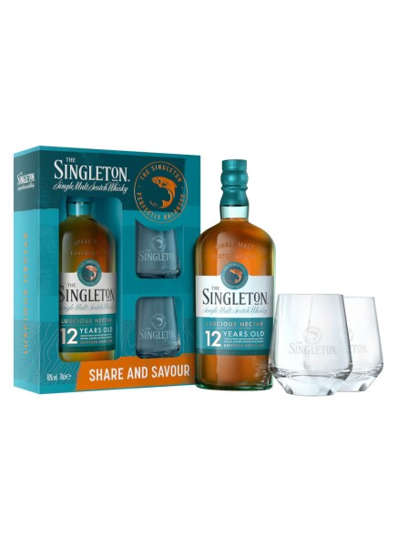 Singleton Whisky 12 Jahre 0,7 Liter Geschenkset mit 2 Gläsern