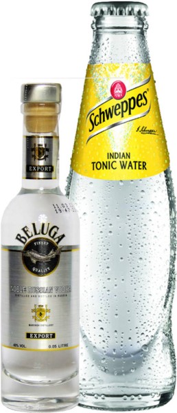 Beluga Vodka &amp; Schweppes Tonic Mini Set 0,25 Liter