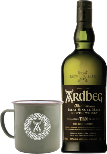 Ardbeg Whisky 10 Jahre 0,7 Liter mit Mug
