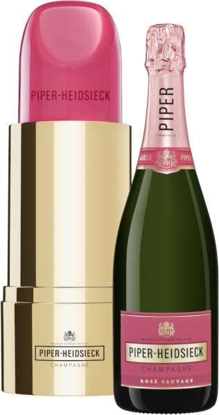 Piper Heidsieck Champagner Rose Sauvage 0,75 Liter mit Lipstick Coolbox