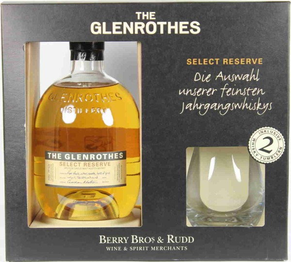Glenrothes Whisky Select Reserve mit 2 Tumblern 0,7l