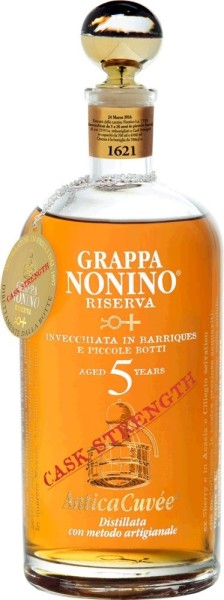 Grappa Nonino Antica Cuvèe Riserva 5 Jahre Cask Strength 0,7 Liter