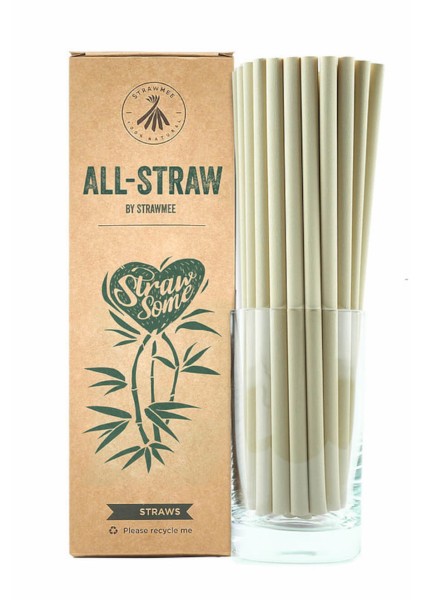 Trinkhalme All Straw aus Bambusfasern 21cm 100Stk