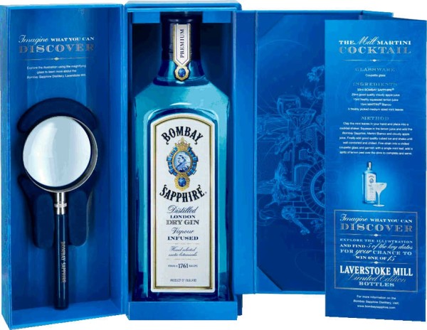 Bombay Sapphire Gin Discover Edition mit Lupe