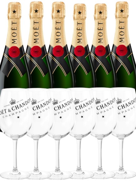 Moet &amp; Chandon Brut Imperial Champagner Giga Gläser Set