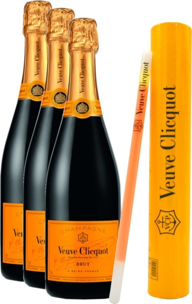 Veuve Clicquot Champagner Set 2,25 Liter mit Knicklichtern