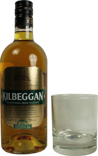 Kilbeggan Irish Whisky Geschenkpackung mit Glas