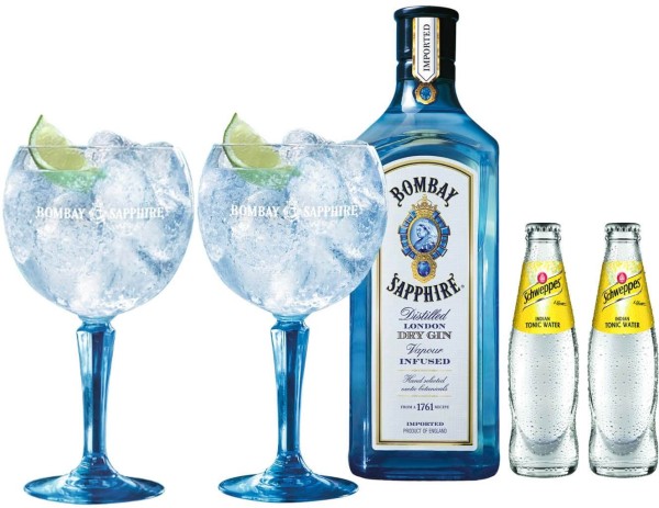 Bombay Gin Tonic Set mit Gläsern