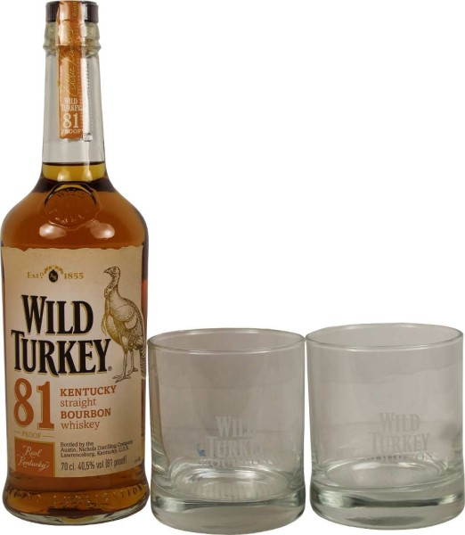Wild Turkey 81 0,7 l mit 2 Gläsern gratis