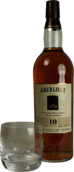 Aberlour Whisky 10 Jahre 1 Liter mit Glas