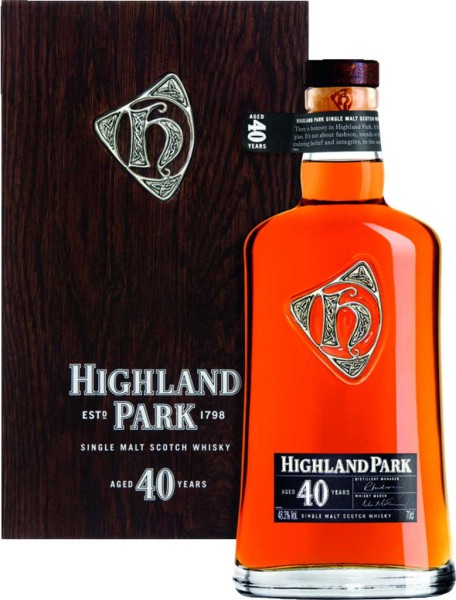 Highland Park Whisky 40 Jahre 0,7 Liter in der Holzkiste