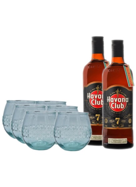 Havana Club 7 Jahre 2x 0,7 Liter mit 6x Havana Tumbler