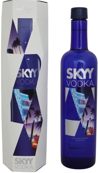 Skyy Vodka City Edition Miami Flasche mit Geschenkkarton