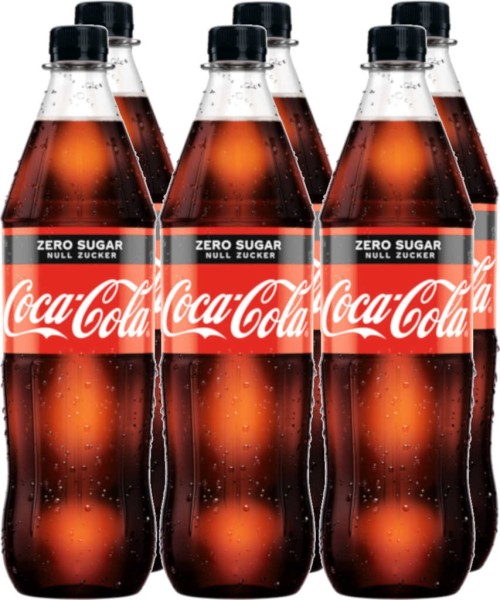 Coca Cola Zero 1l PET im 6er Set