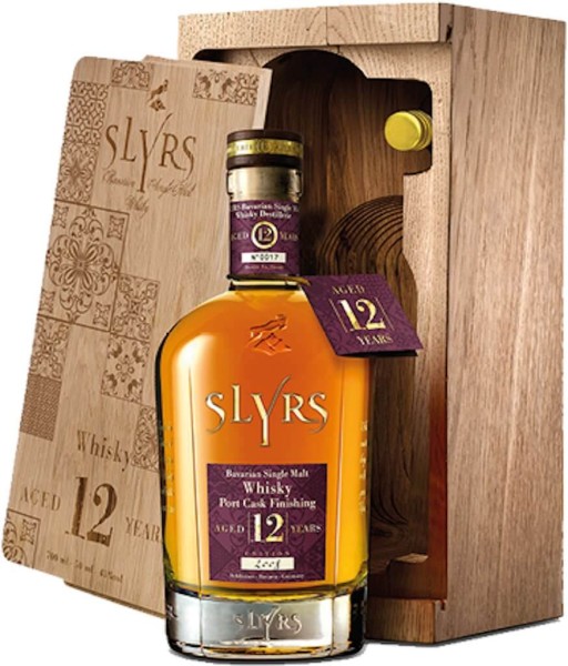 Slyrs Malt Whisky 12 Jahre 0,7 Liter Edition 2008 im Holzblock