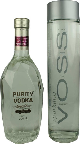 Purity Vodka 0,7l + Voss Wasser 0,8l im Set