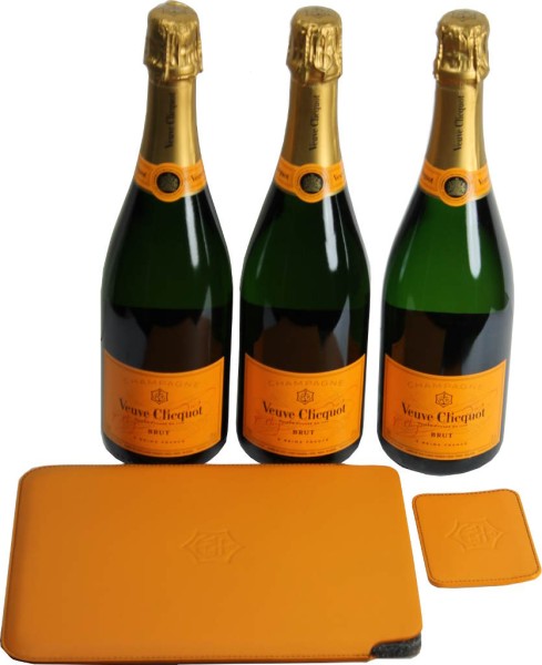 Veuve Clicquot Champagner mit iPad-Hülle