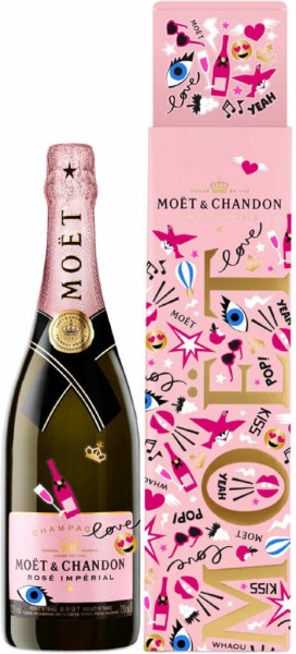 Moet &amp; Chandon Champagner Rose Imperial Emoeticons Gift Box 0,75 l