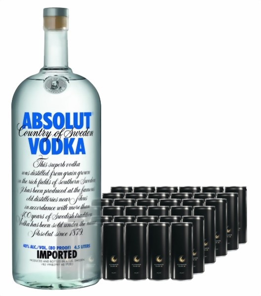 Absolut Vodka 3 Liter &amp; Schwarze Dose (36 Stk.)