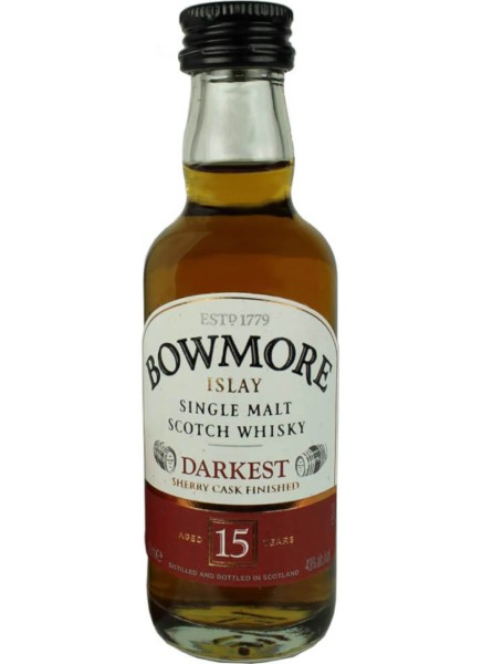 Bowmore Whisky Darkest 15 Jahre Mini 0,05 Liter