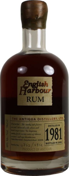 Englisch Harbour Rum 25 Jahre Jg. 1981 Antigua 0,7 l