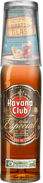 Havana Club Rum Especial 0,7 Liter mit Glas