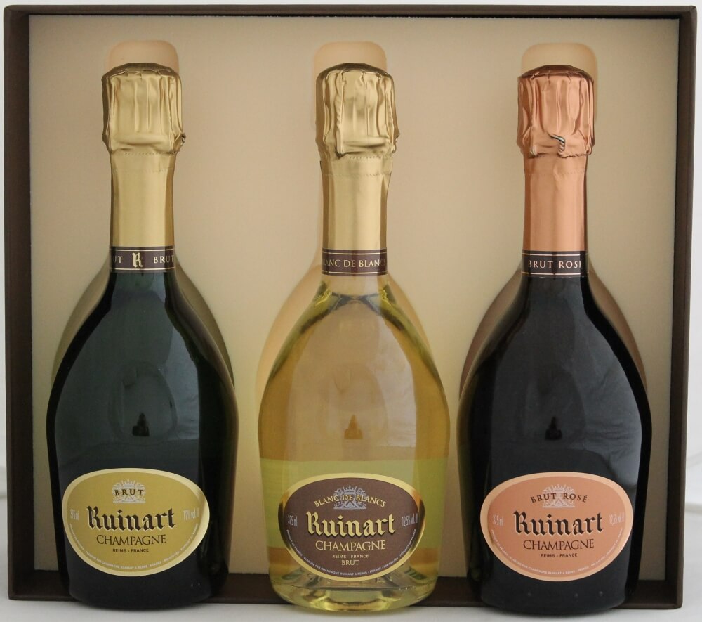 1x 1x x Geschenkbox Collection de Champagner 0,375l, 0,375l Ruinart Rosé Blancs Ruinart 1x Blanc 0,375l Coffret 0,375l, in 3 de R