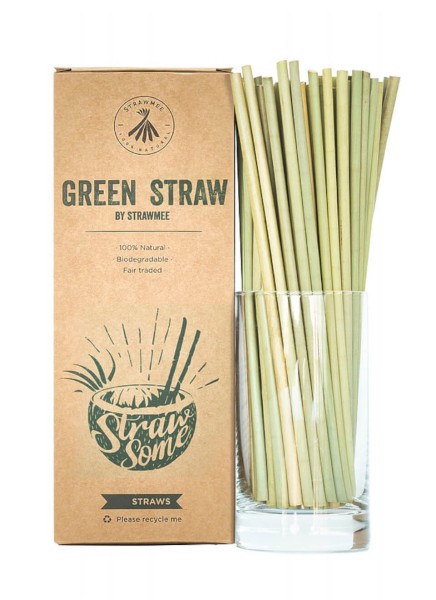Trinkhalme Green Straw aus Pflanzenfasern 15cm 50Stk