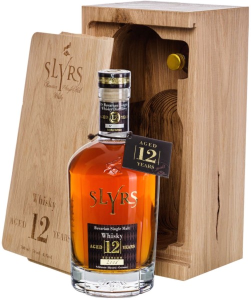 Slyrs Malt Whisky 12 Jahre 0,7 Liter Edition 2006 im Eichenholzblock